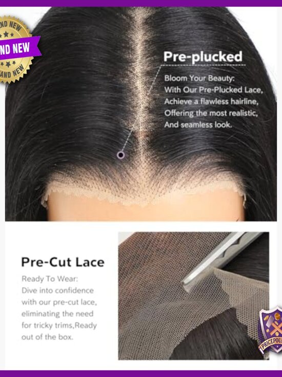 18 Inch Straight Human Hair Wig 200 Density Glueless HD Lace Front main image 5